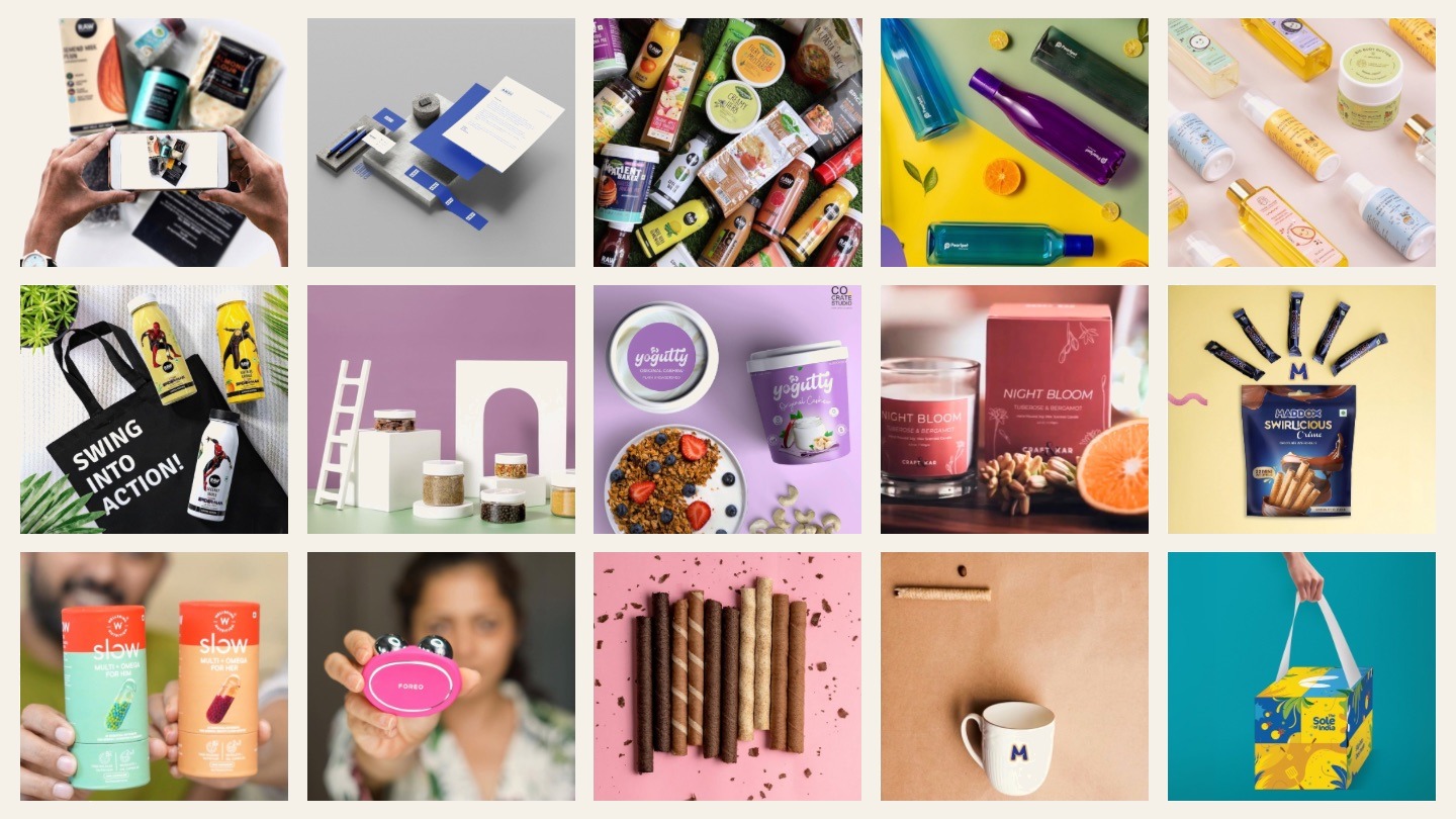 A collage of brand campaigns and product work